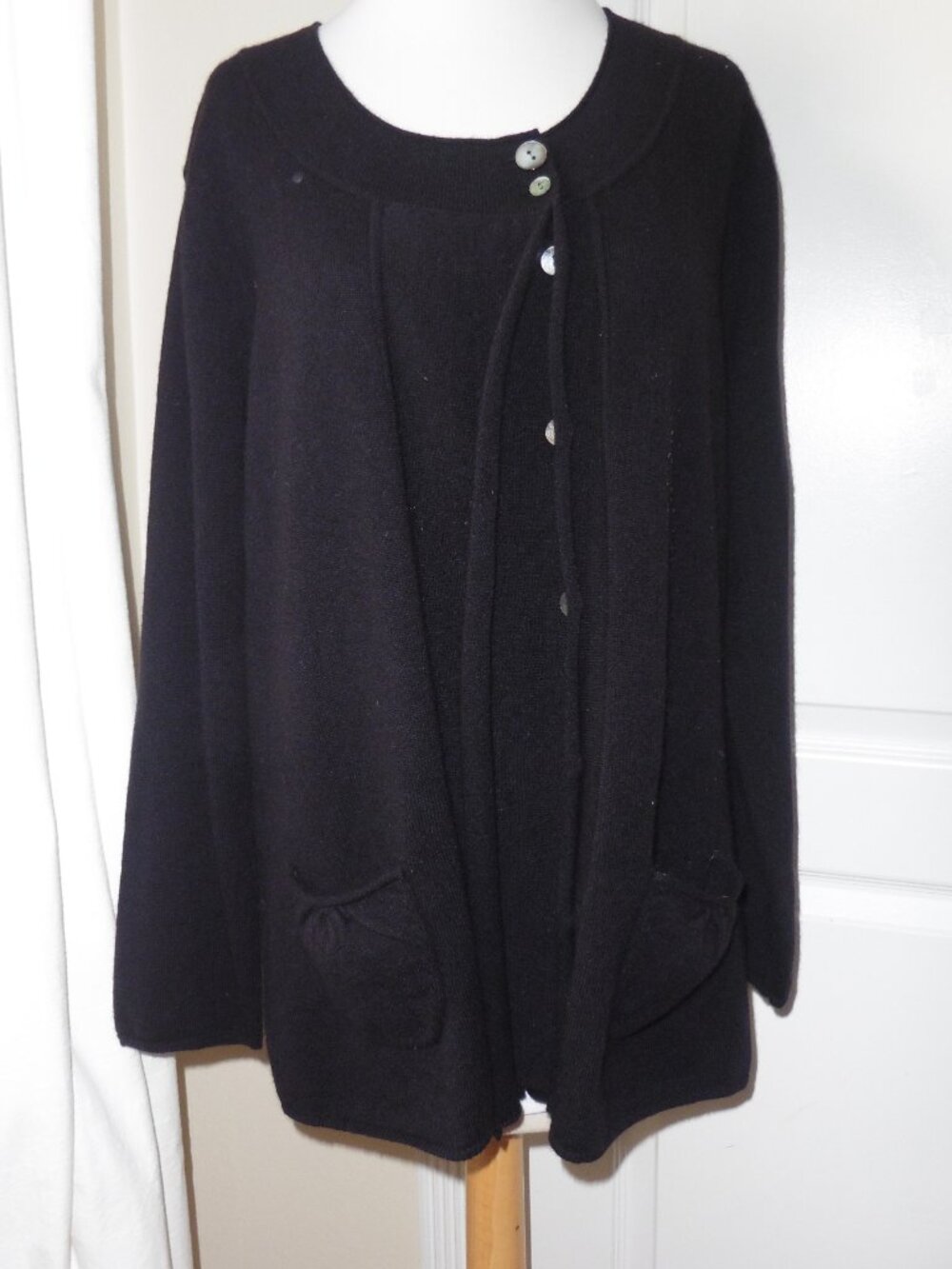 J Jill Black Luxurious 100% Cashmere Cardigan Sweater Medium
